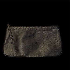 Longchamp black clutch leather